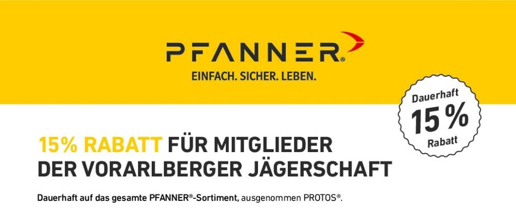 PFANNER – 15 % Rabatt für Mitglieder der Vorarlberger Jägerschaft