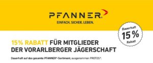 PFANNER – 15 % Rabatt für Mitglieder der Vorarlberger Jägerschaft
