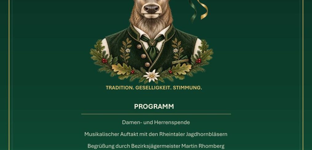 Einladung zum Jägerkränzle 2027 der Bezirksgruppe Dornbirn