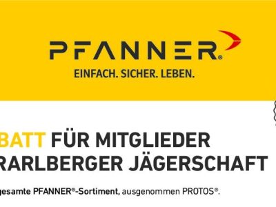 PFANNER – 15 % Rabatt für Mitglieder der Vorarlberger Jägerschaft